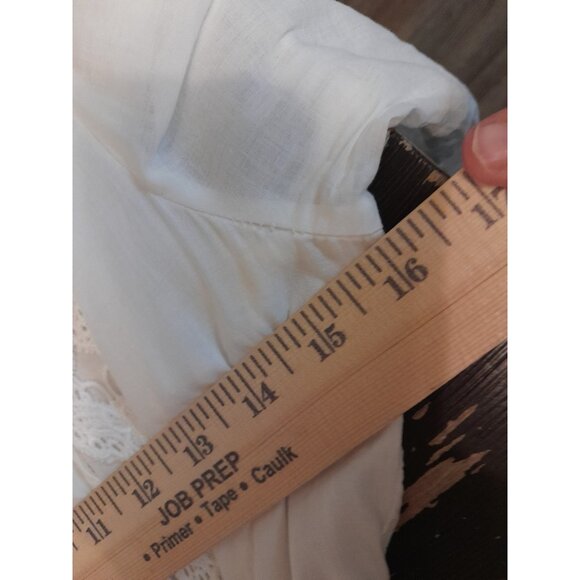 L'atiste By Amy Baby Doll Lace Deep V  Size Medium Mini Dress White - Picture 13 of 14